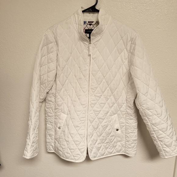 Lands' End White Quilted Jacket - Picture 1 of 4